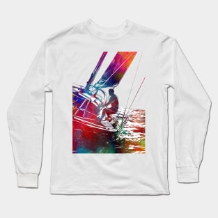 Yacht racing sport art #yachting Long Sleeve T-Shirt